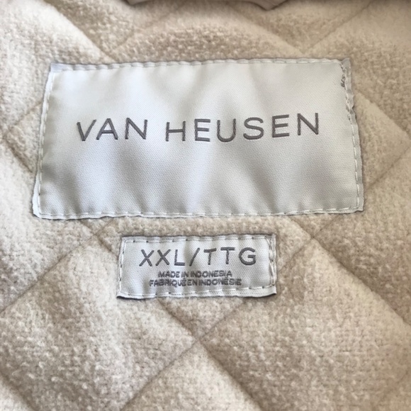 Van Heusen Quilted Lightweight Flannel Lined Vest Jacket Plus Size XXL Beige - Picture 5 of 6